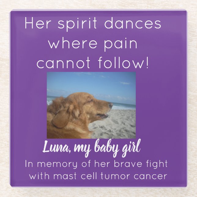 Posavasos De Vidrio Memorial mascota - Su espíritu rinde homenaje (Anverso)