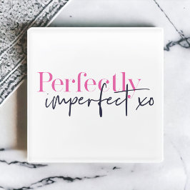 Posavasos De Vidrio Mensaje xo Inspirador perfectamente imperfecto