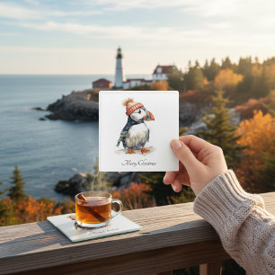 Posavasos De Vidrio Merry Puffin, personalizado