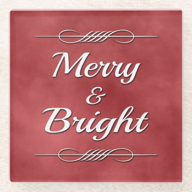 Posavasos De Vidrio Merry y Bright (Anverso)