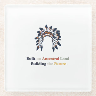 Posavasos De Vidrio Mes de la Herencia Nativa Americana Tierra Ancestr