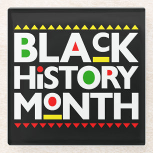 Posavasos De Vidrio Mes de la Historia Negra Melanin King Reina Sista