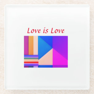 Posavasos De Vidrio Mes del orgullo gay colorido LGBTQ amor añadir nom