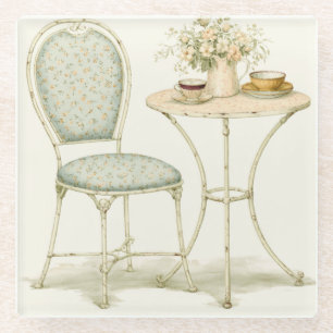 Posavasos De Vidrio Mesa de té de cottage vintage