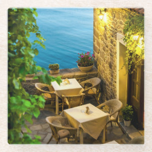 Posavasos De Vidrio Mesas al aire libre en el restaurante