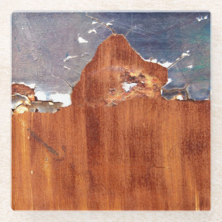 Posavasos De Vidrio Metalizado rústico: Textura de hierro vintage.