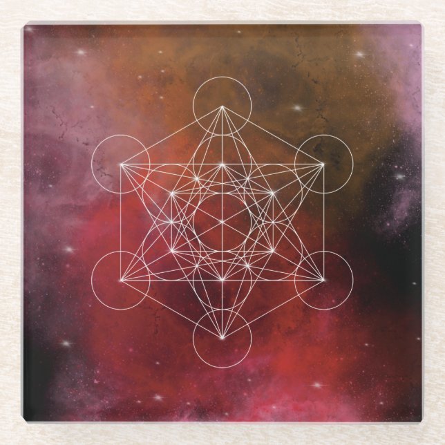 Posavasos De Vidrio Metatron, chakra,zen,sacred geometric, angel (Anverso)