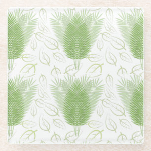 Posavasos De Vidrio Mezcla de Bosque de Helechos