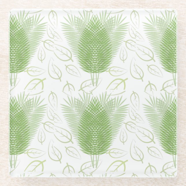 Posavasos De Vidrio Mezcla de Bosque de Helechos (Anverso)