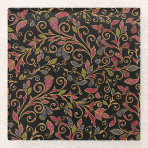 Posavasos De Vidrio Mezcla Vegetable Paisley