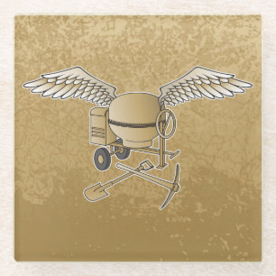 Posavasos De Vidrio Mezclador de hormigón beige