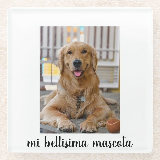 Posavasos De Vidrio mi bellisima mascota (Anverso)