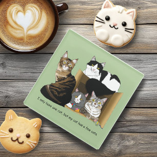 Posavasos De Vidrio Mi gato tiene gatos