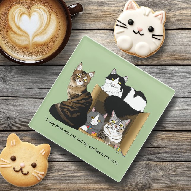 Posavasos De Vidrio Mi gato tiene gatos (Subido por el creador)