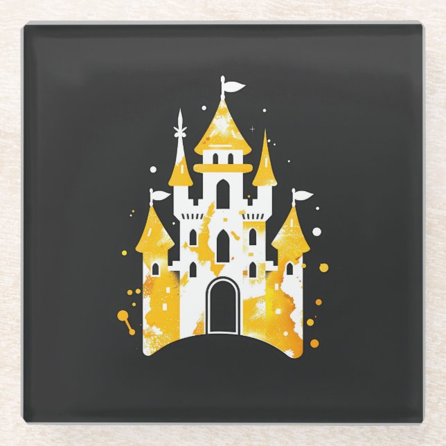 Posavasos De Vidrio Mi hogar es mi castillo (Anverso)