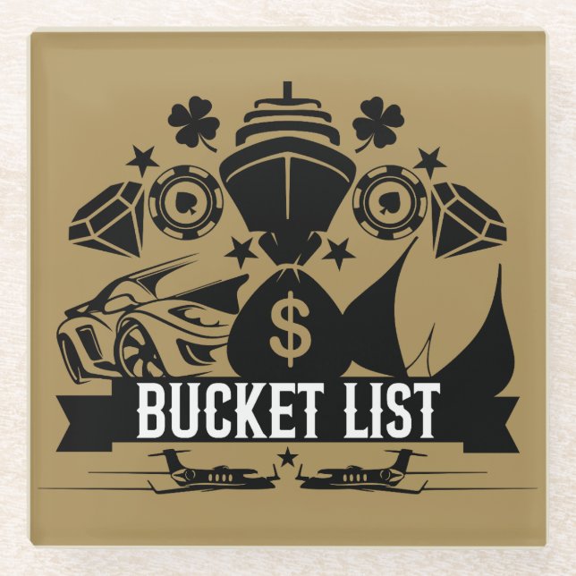 Posavasos De Vidrio Mi lista de cubos (Anverso)