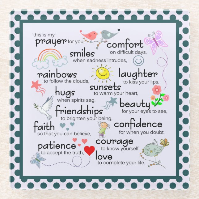 Posavasos De Vidrio Mi rezo para usted (Anverso)