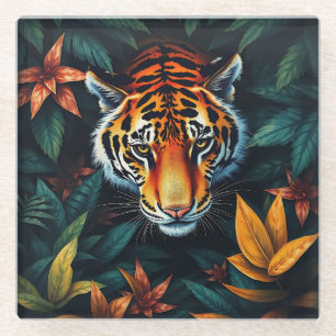 Posavasos De Vidrio “Mi Tigre” – Retrato Colorido de Tigre