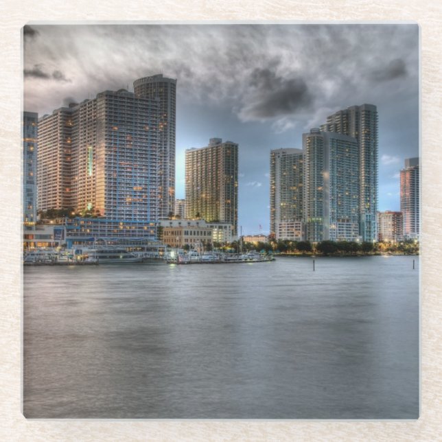 Posavasos De Vidrio Miami, la Florida (Anverso)