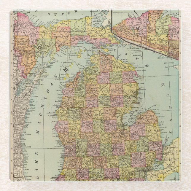 Posavasos De Vidrio Michigan 4 (Anverso)