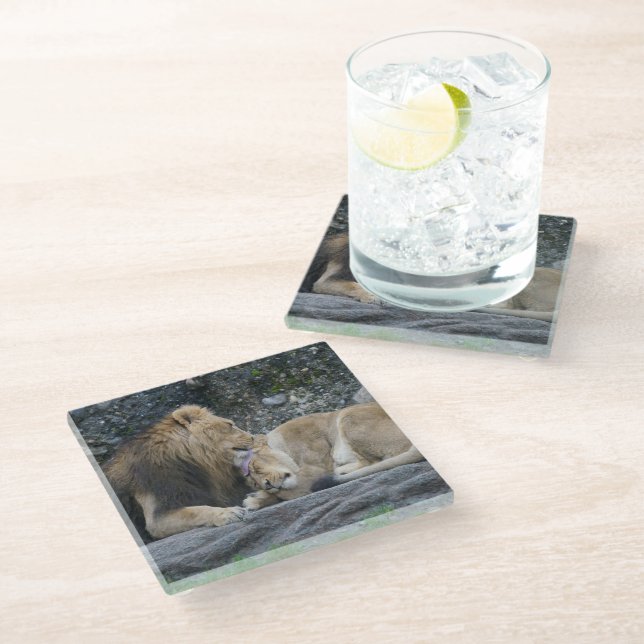 Posavasos De Vidrio Mighty Lion Love (Angular)