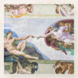Posavasos De Vidrio Miguel Ángel - Creación de Adán, Capilla Sixtina