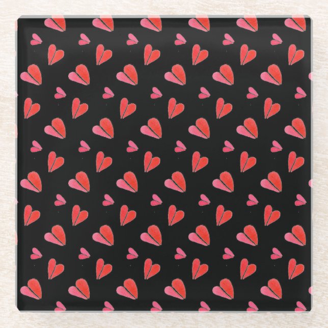 Posavasos De Vidrio MINI HEARTS II Vidrio Beber (Anverso)