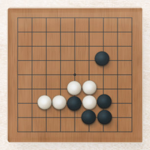 Posavasos De Vidrio Miniatura 9x9 Gob Board con Stones (1)