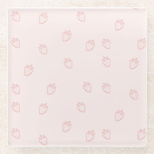 Posavasos De Vidrio Minimalismo de Fresa