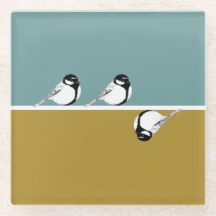 Posavasos De Vidrio Minimalista diseño de aves