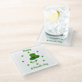 Posavasos De Vidrio Minimalista Feliz Día de San Patricio