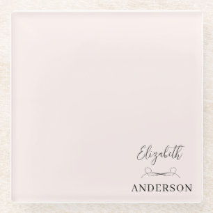 Posavasos De Vidrio Minimalista moderno rosa Rubor