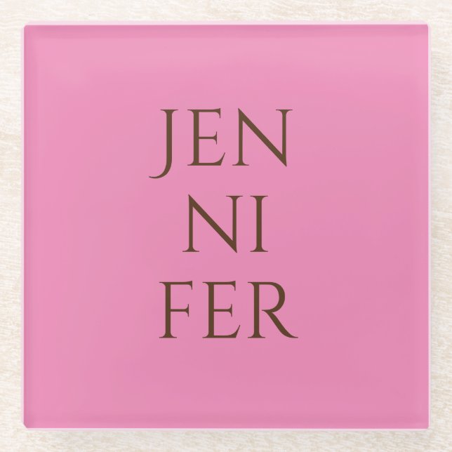 Posavasos De Vidrio Minimalista profesional añada su nombre (Anverso)