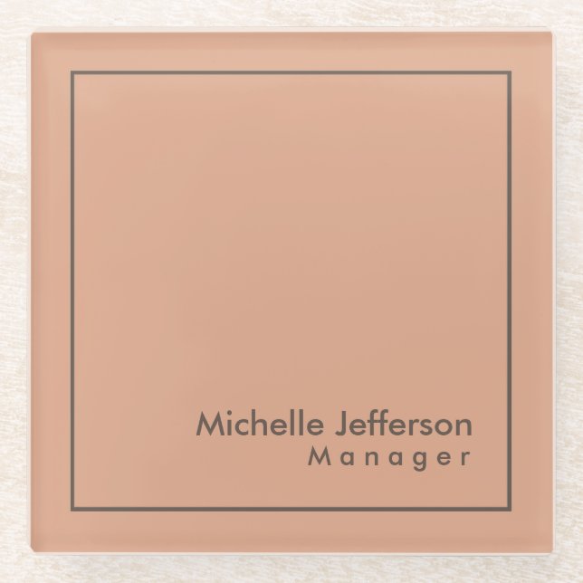 Posavasos De Vidrio Minimalista profesional elegante (Anverso)