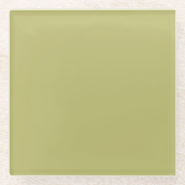 Posavasos De Vidrio Minimalista Profesional Moderno Olive Green (Anverso)