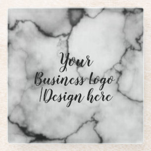 Posavasos De Vidrio mínimo y simple añada su logotipo/diseño aquí márm