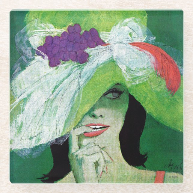 Posavasos De Vidrio Mirando hacia otro lado (Anverso)