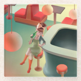 Posavasos De Vidrio Miss Meow - Serie nocturna de bares