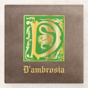 Posavasos De Vidrio Míticas criaturas del siglo XVI Capital decorativ