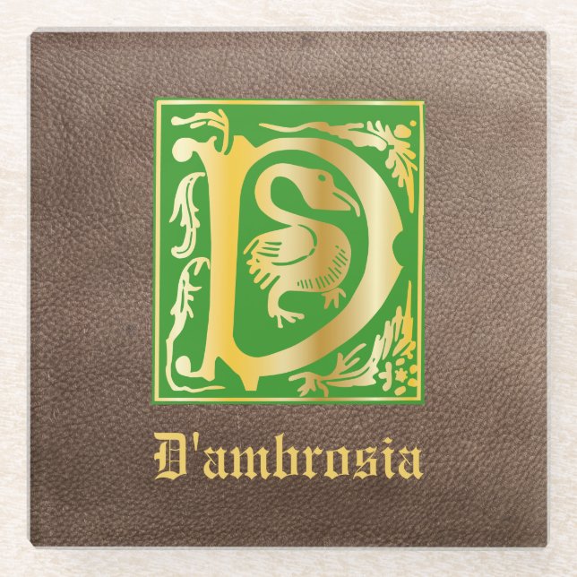 Posavasos De Vidrio Míticas criaturas del siglo XVI Capital decorativa (Anverso)