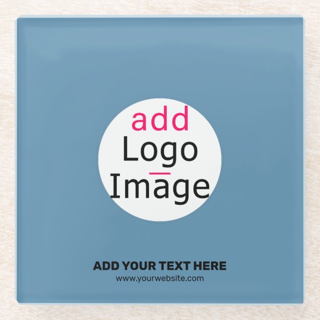 Posavasos De Vidrio Moda empresarial Personalizable promocional azul t (Anverso)