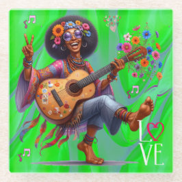 Posavasos De Vidrio Moda hippie de color-me