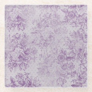 Posavasos De Vidrio moda púrpura, lamentable rústica, lavanda pálid