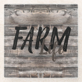 Posavasos De Vidrio moda rústica GRANJA VIDA en escritura