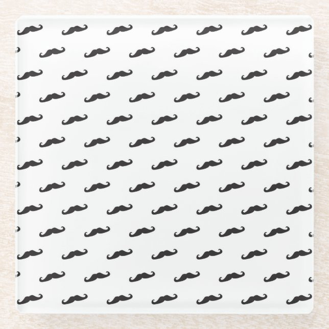 Posavasos De Vidrio Modelo 2 del inconformista del bigote (Anverso)