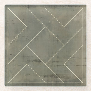 Posavasos De Vidrio Modelo abstracto con formas geométricas