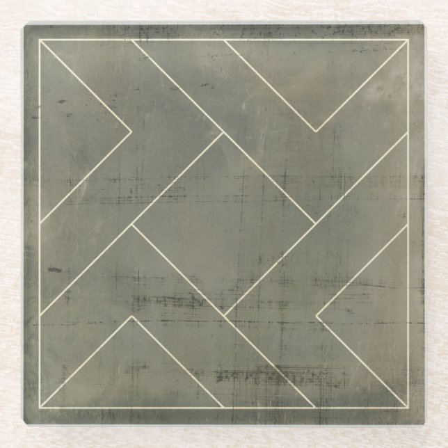 Posavasos De Vidrio Modelo abstracto con formas geométricas (Anverso)