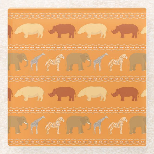 Posavasos De Vidrio Modelo africano (Anverso)