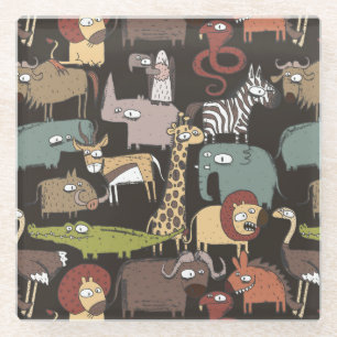 Posavasos De Vidrio Modelo africano de los animales