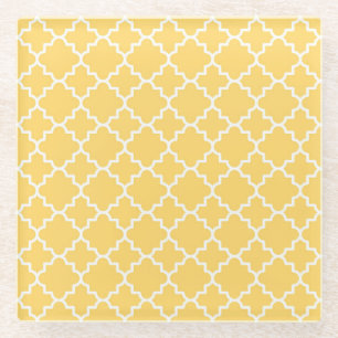 Posavasos De Vidrio Modelo amarillo de Quatrefoil
